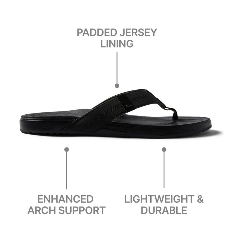 Reef Cushion Phantom Mens Flip Flop, Ultra Soft Cushion Footbed, Black, 15 - Image 5